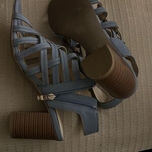 Blue Strappy Women's Heels